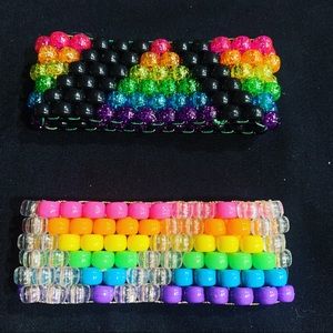 Rainbow Triangle Kandi Cuff Bracelet